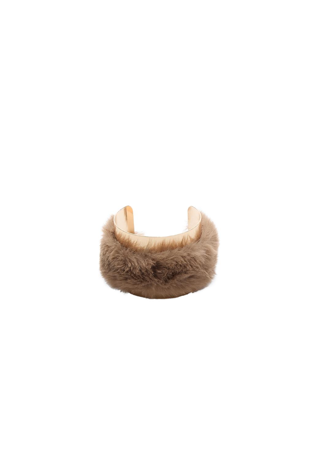 Bracelet rigide fausse fourrure