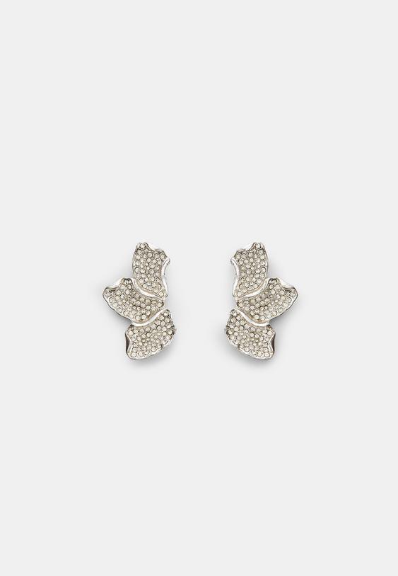 Stradivarius Fan-Shaped Dangle Earrings Grey Os