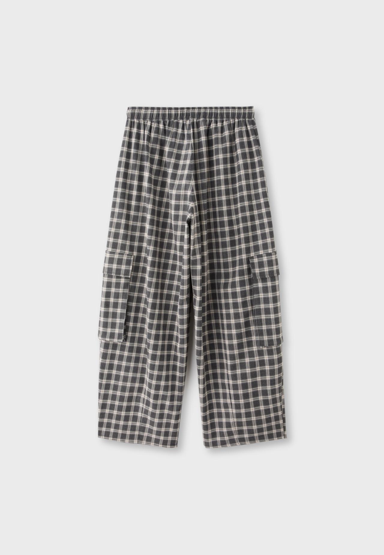 Checked smart cargo trousers — Dark grey