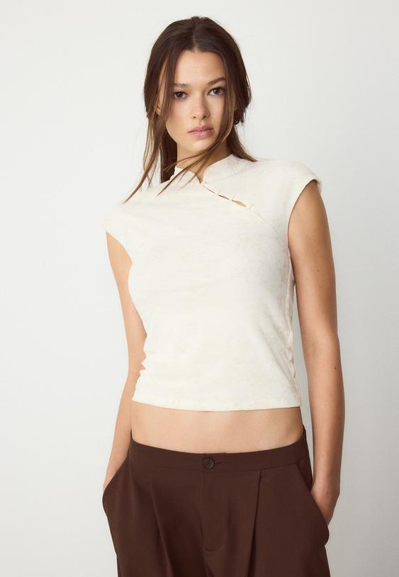 Majica V Stilu Qipao S Flokom