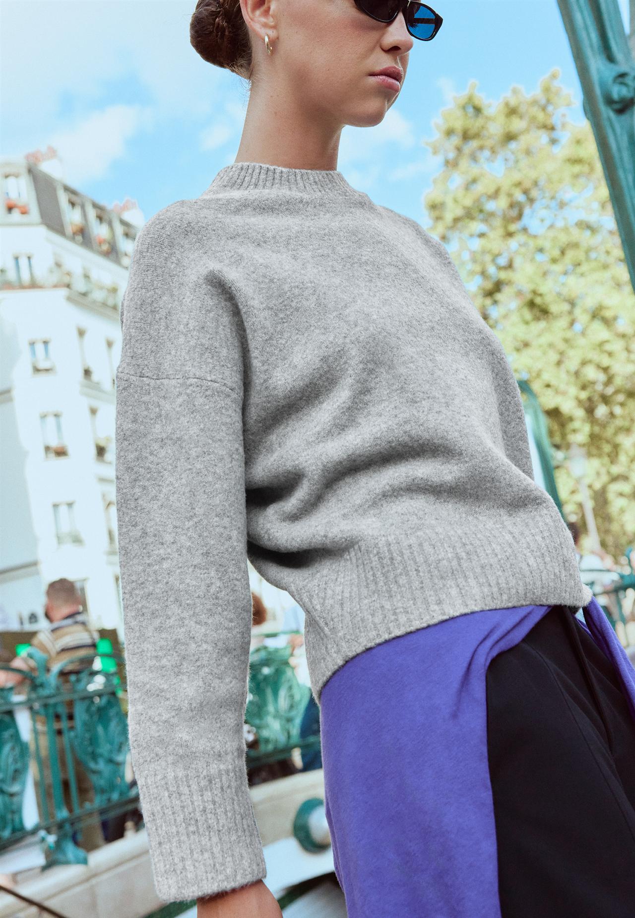 Soft-touch basic knit jumper — Dark grey