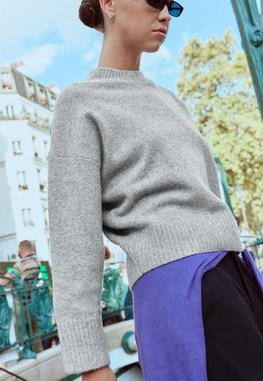 Soft-touch basic knit jumper — Dark grey 3