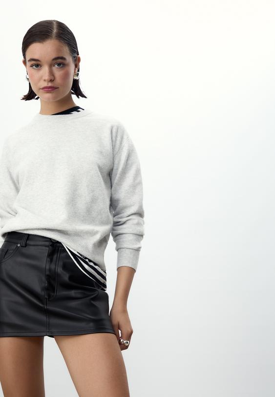 d62 leather effect mini skort