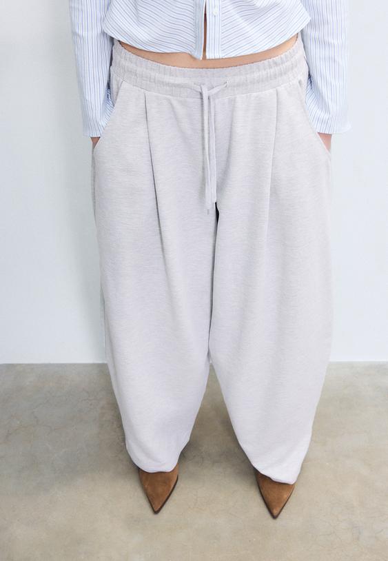 darted balloon jogger trousers