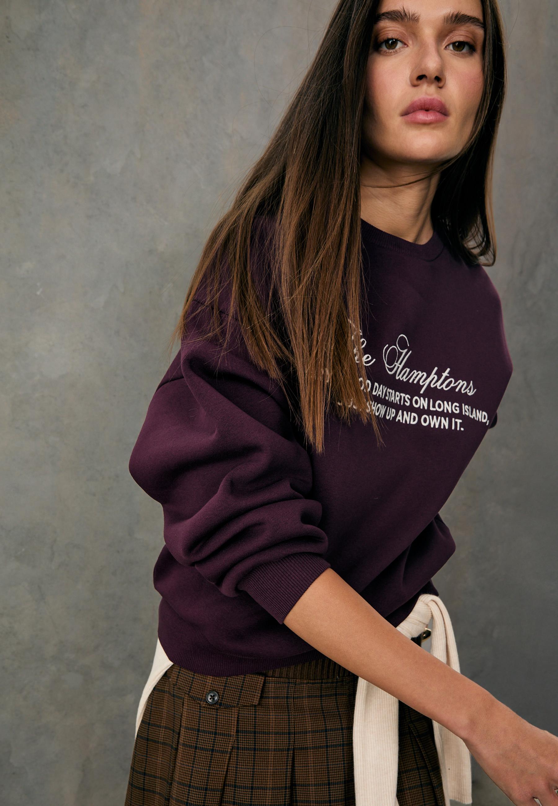 Embroidered sweatshirt - Women's fashion | Stradivarius Romania