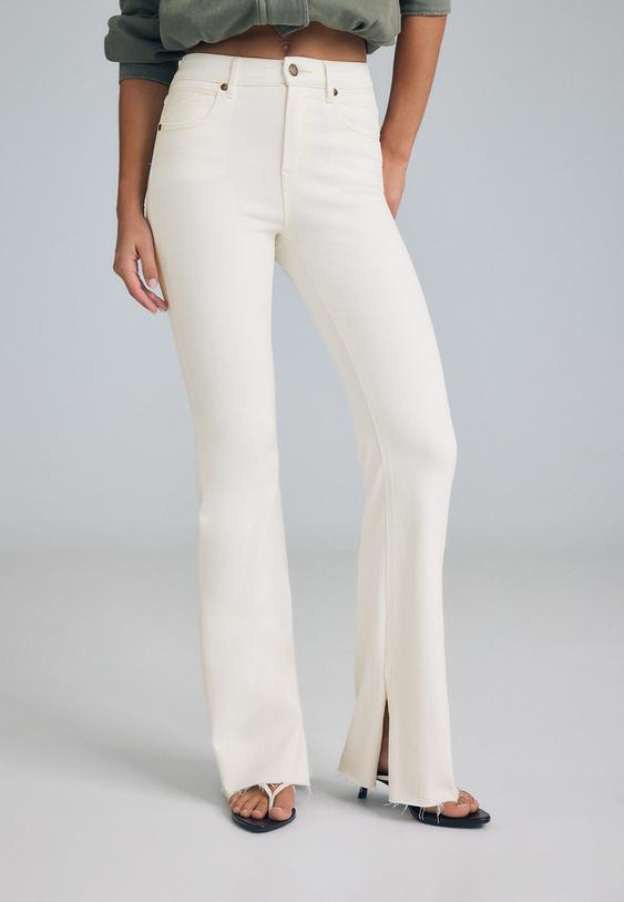 jean d74 flare stretch fendu