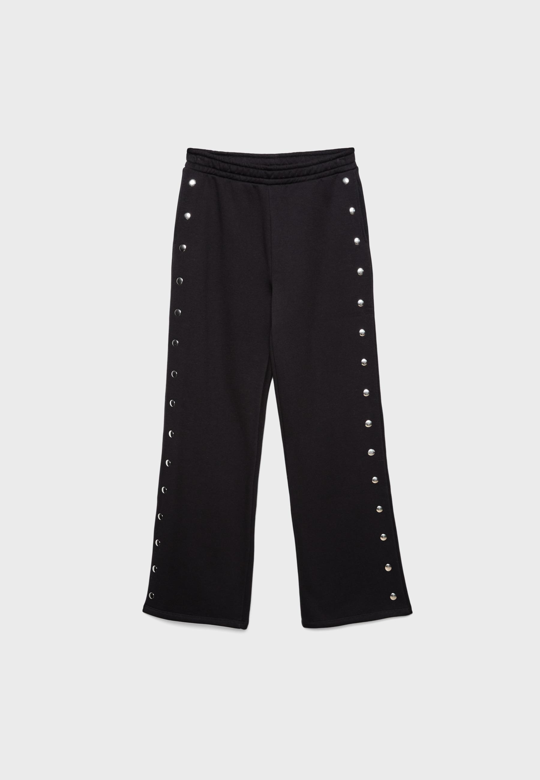 Stud-detail jogger trousers — Black