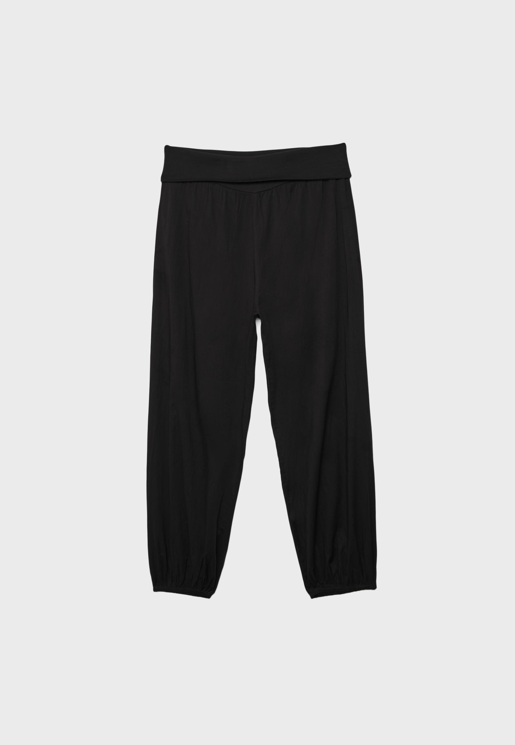 Balloon trousers with turn-down waist — Black