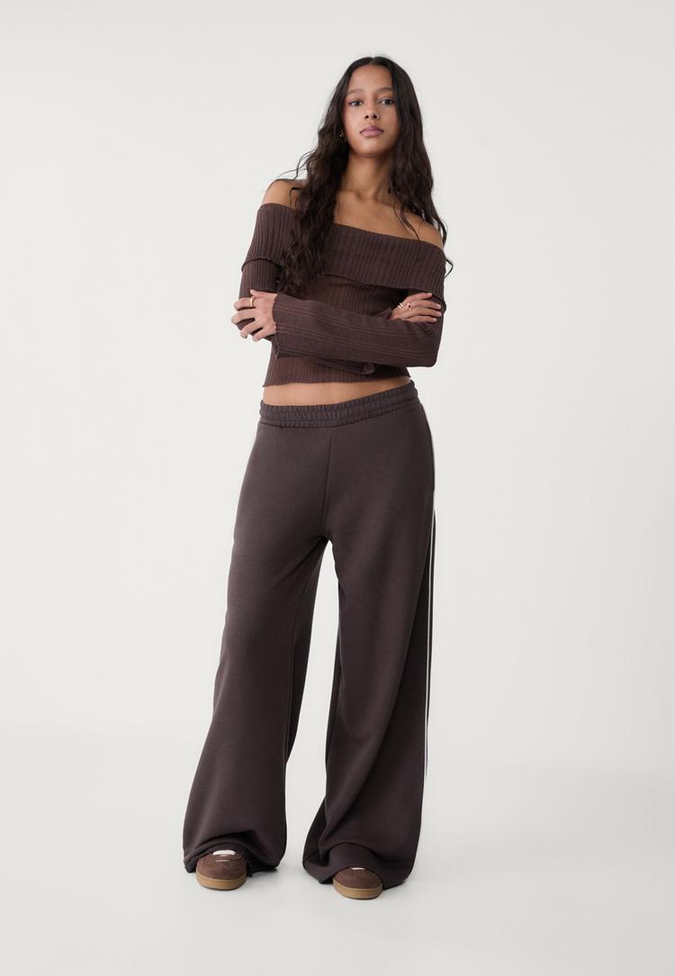pantalon felpa wide leg vivo