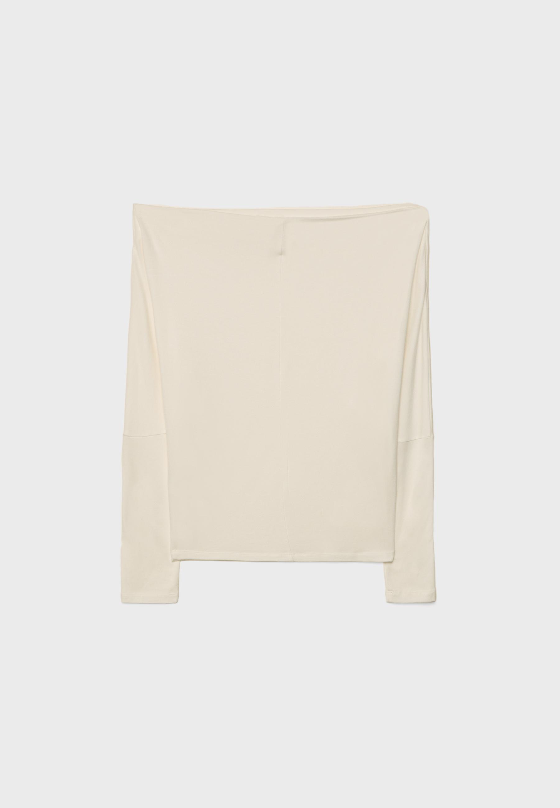 Asymmetric modal top — Ecru