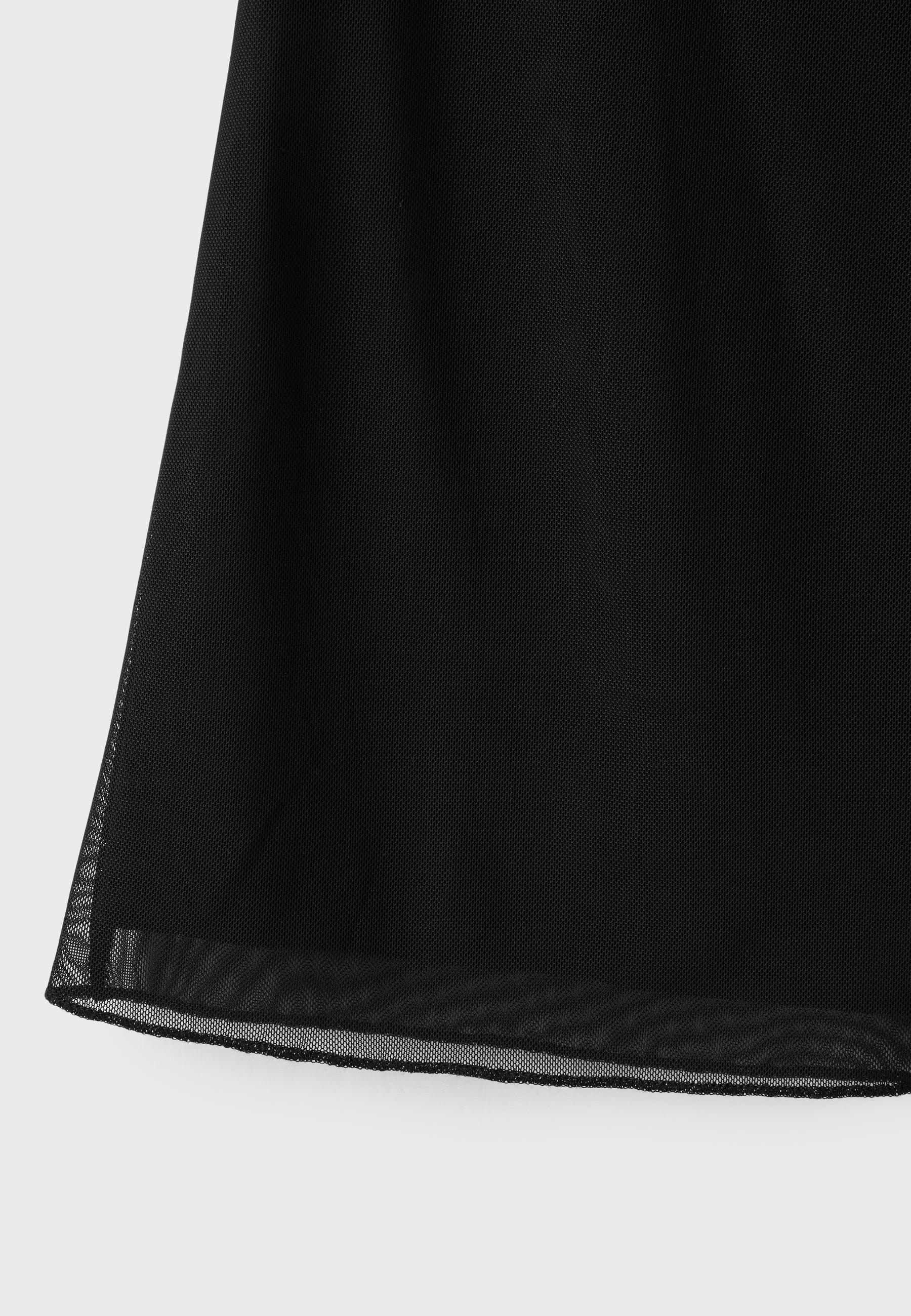 Tulle midi skirt — Black
