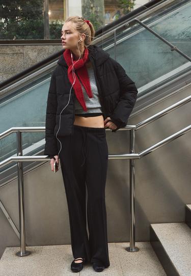 Basic hooded padded jacket — Black 2