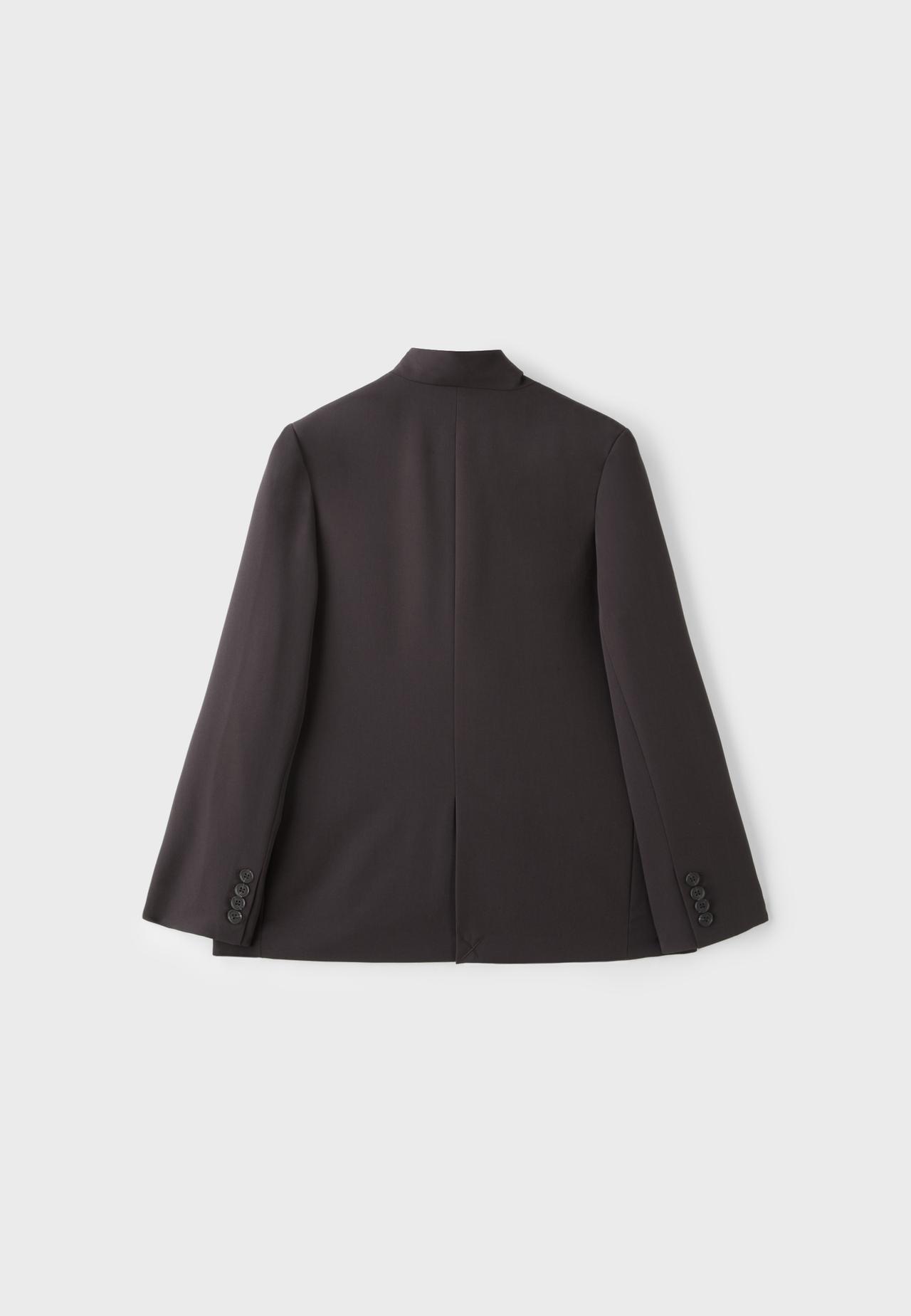 Asymmetric regular fit blazer — Brown