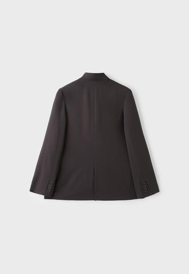 Asymmetric regular fit blazer — Brown 8