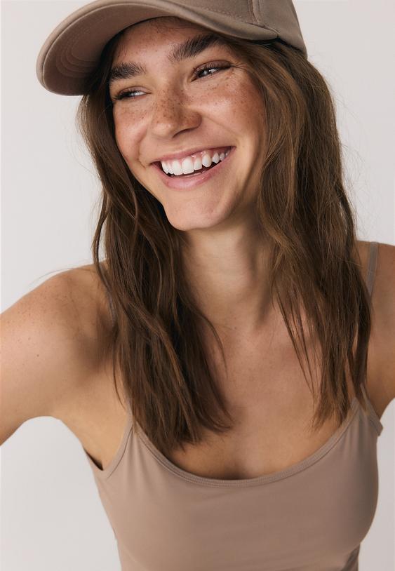 Stradivarius Basic Tank Top Beige Xl