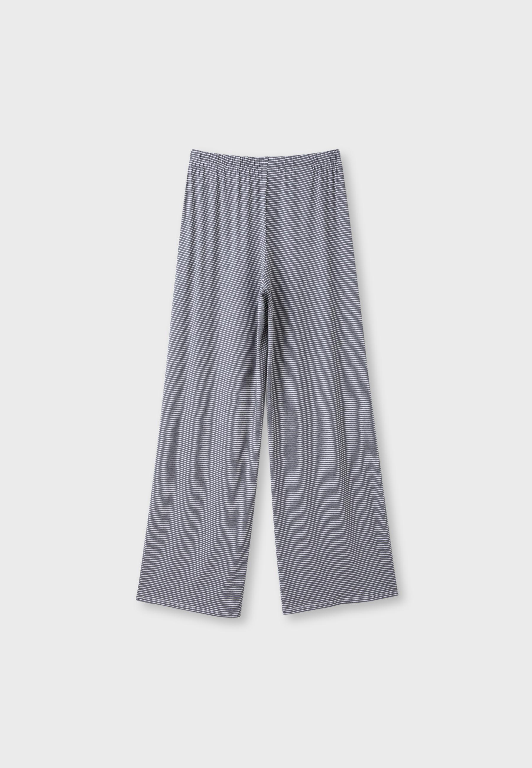 Striped slim-waist joggers — Grey melange