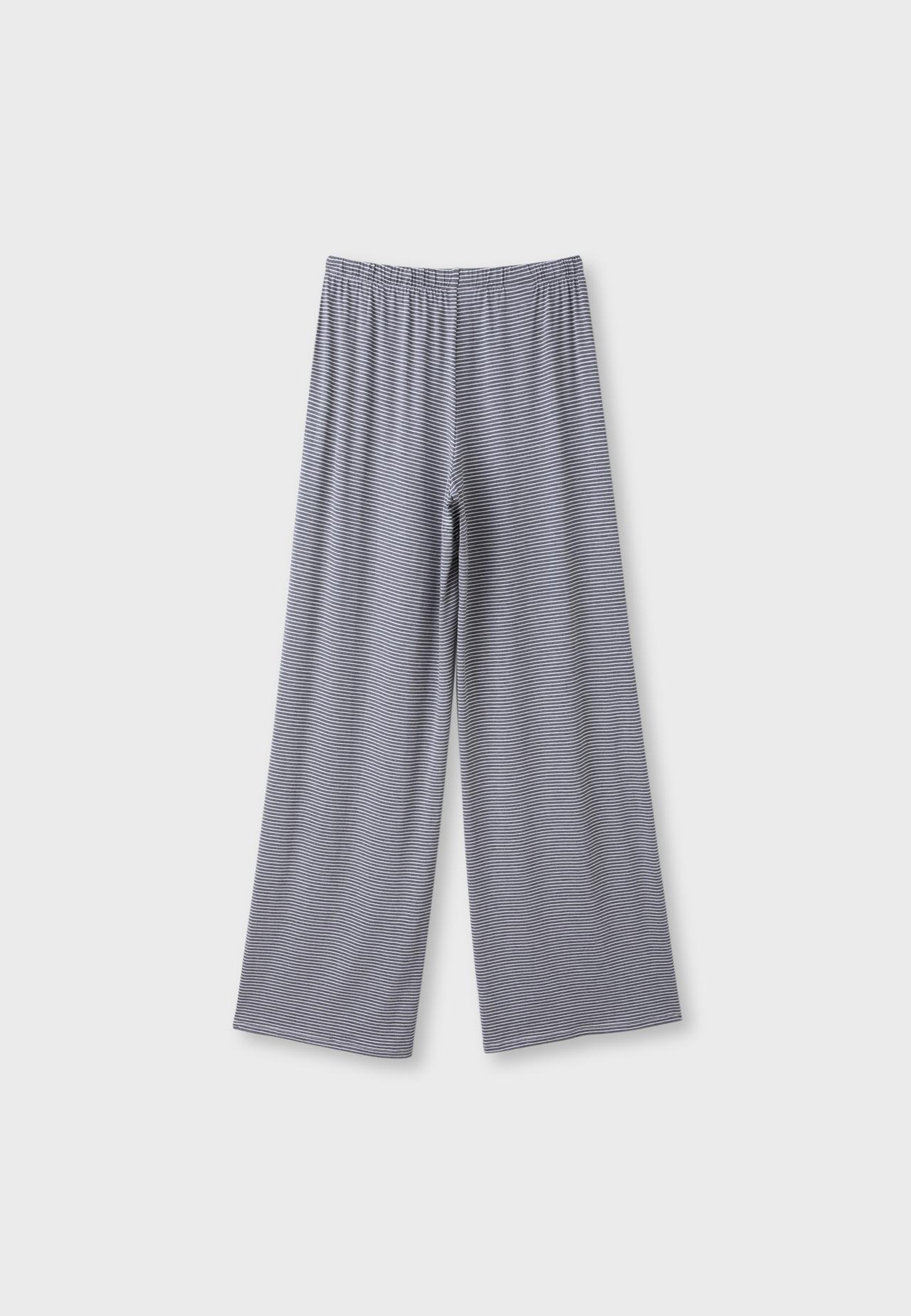 Striped slim-waist jogger trousers — Grey melange