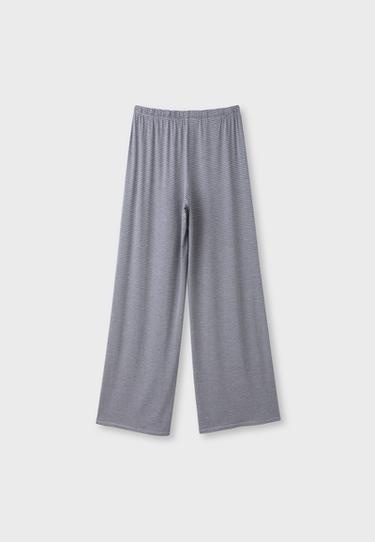 Striped slim-waist jogger trousers — Grey melange 8