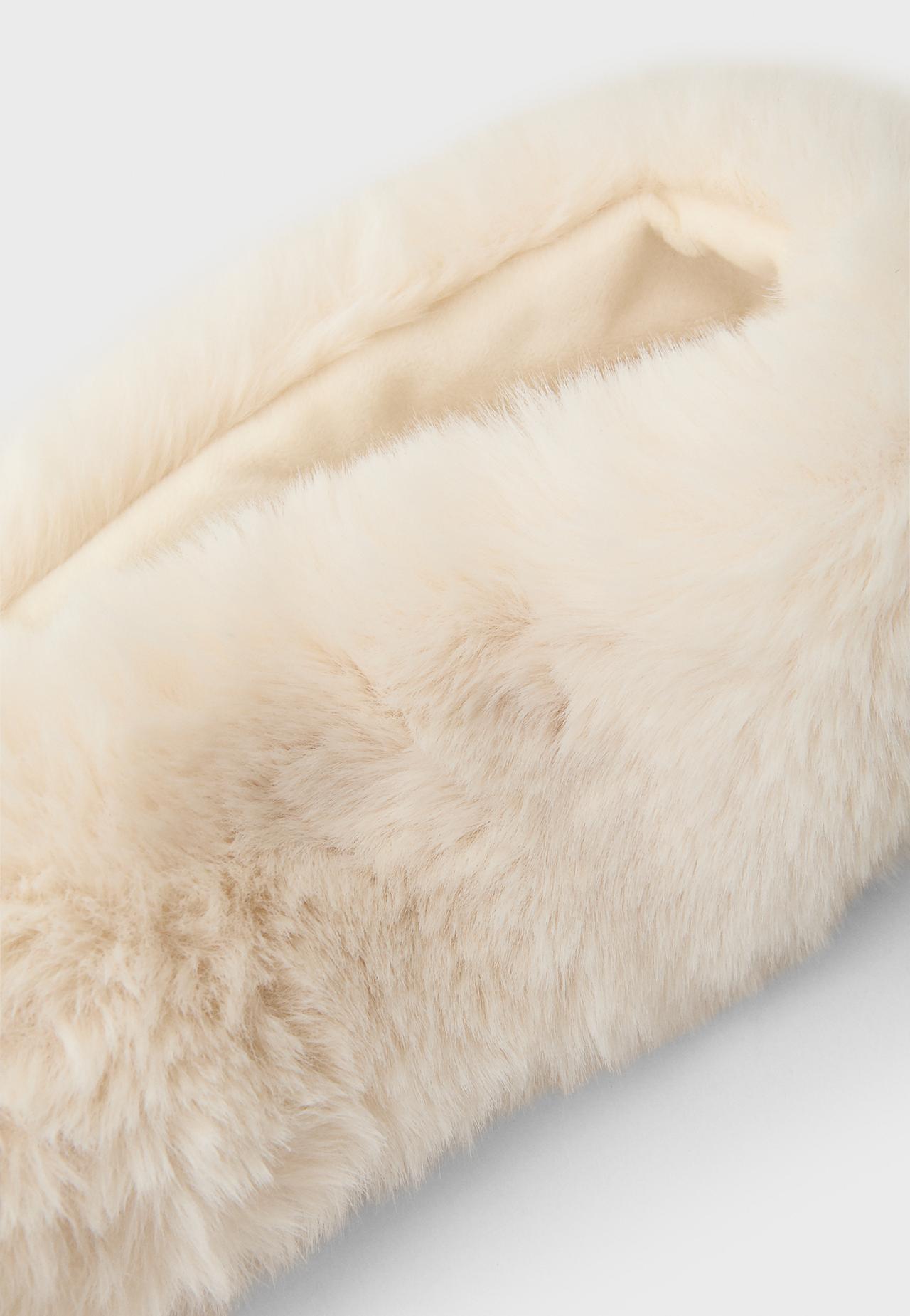 Faux fur headband — Ecru