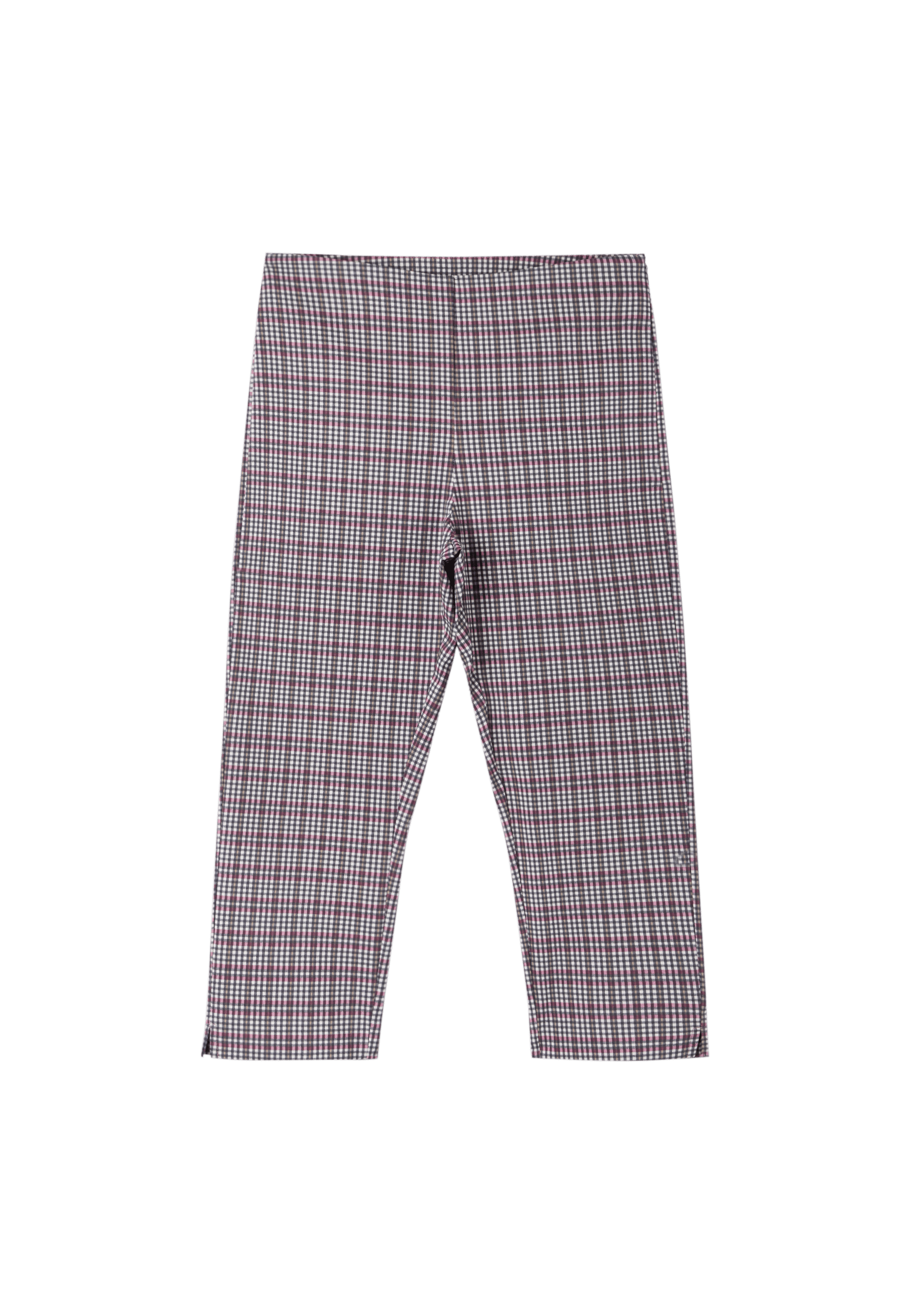 Check print capris — Ecru