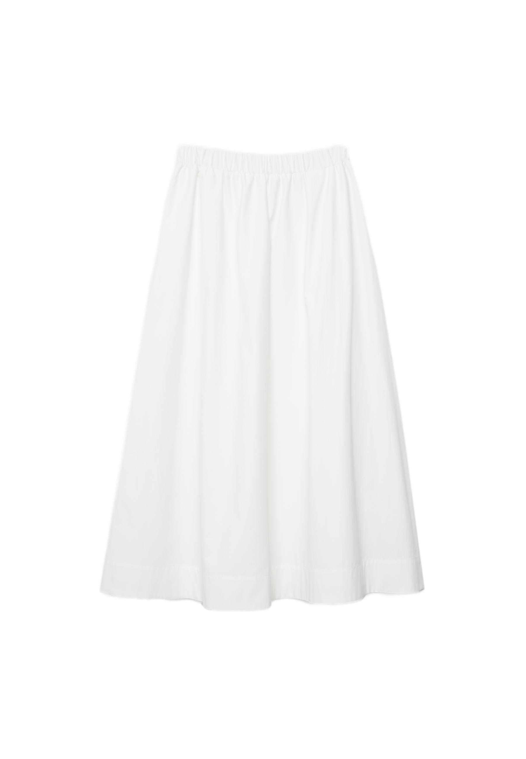 Poplin layered skirt — White
