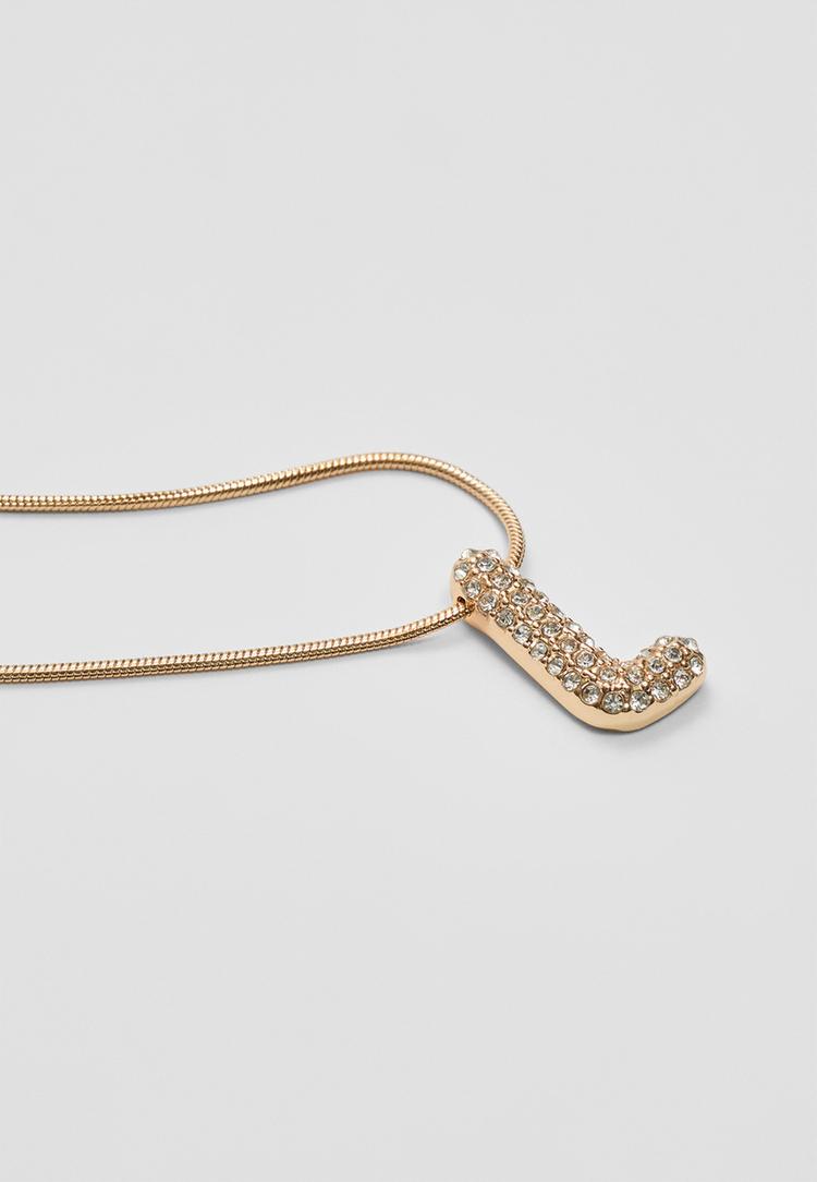 collana con iniziale di strass