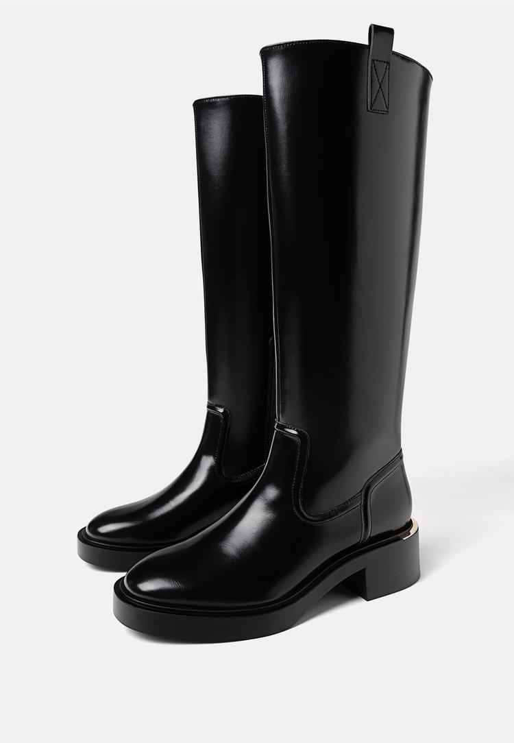 flat riding  style boots