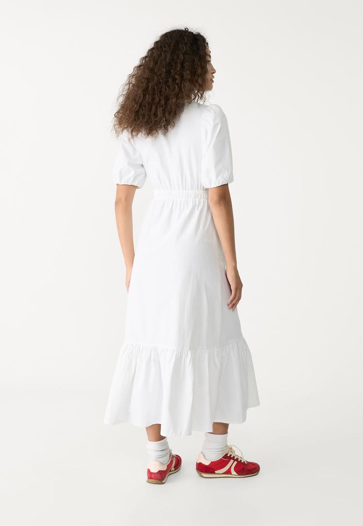 vestido midi popelin