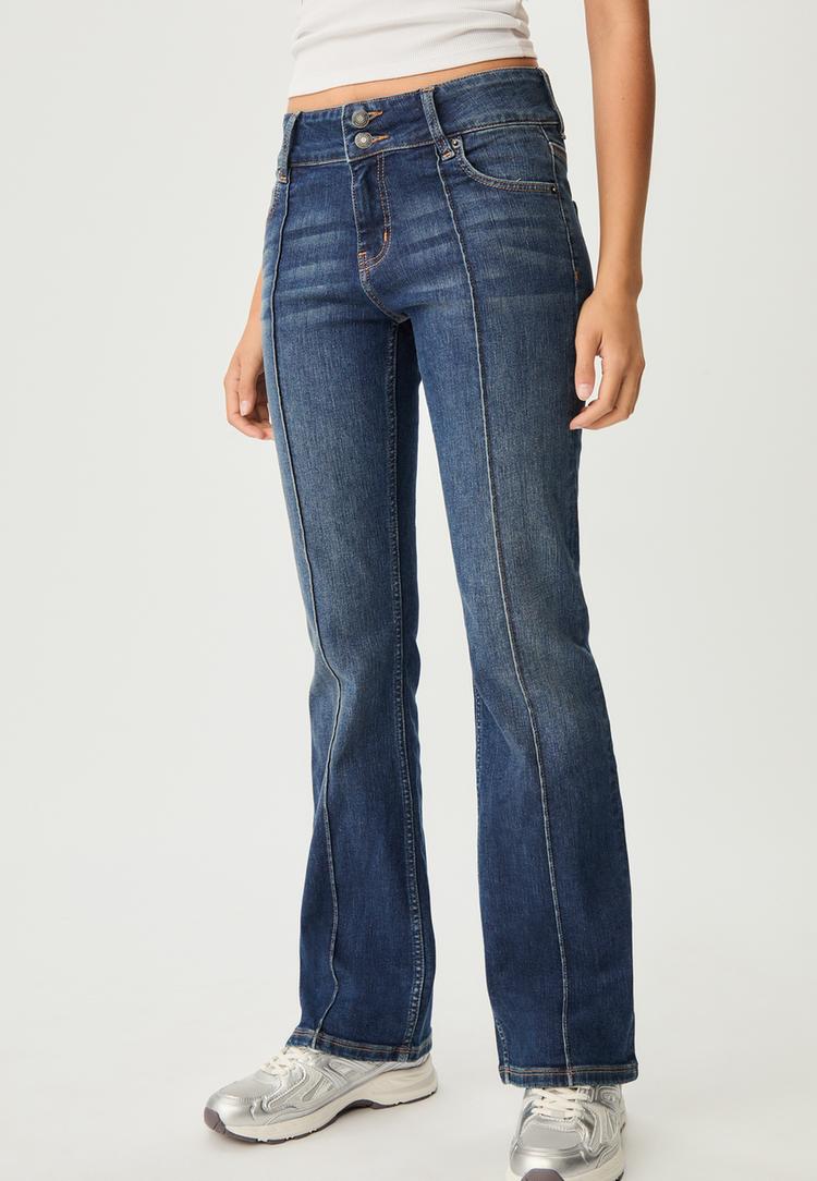 jeans flare nervure
