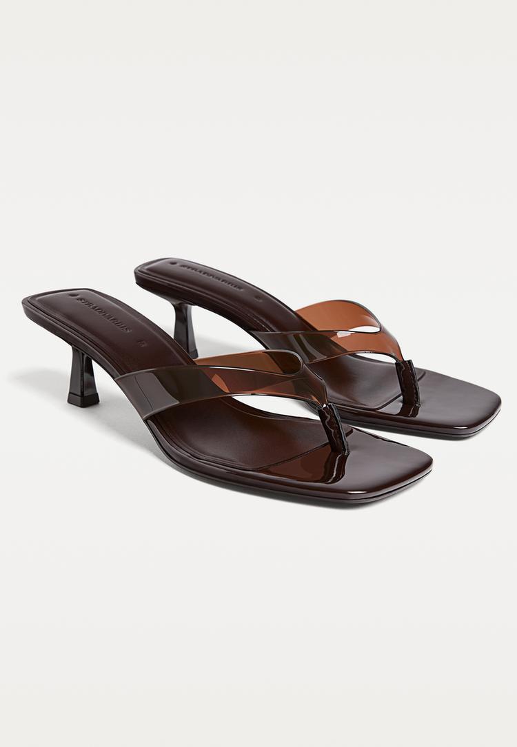 sandali con tacco in vinile
