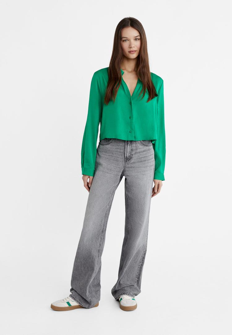 short satin shirt
