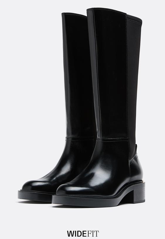 Stradivarius Cizme Plate De Călărie Negru 40