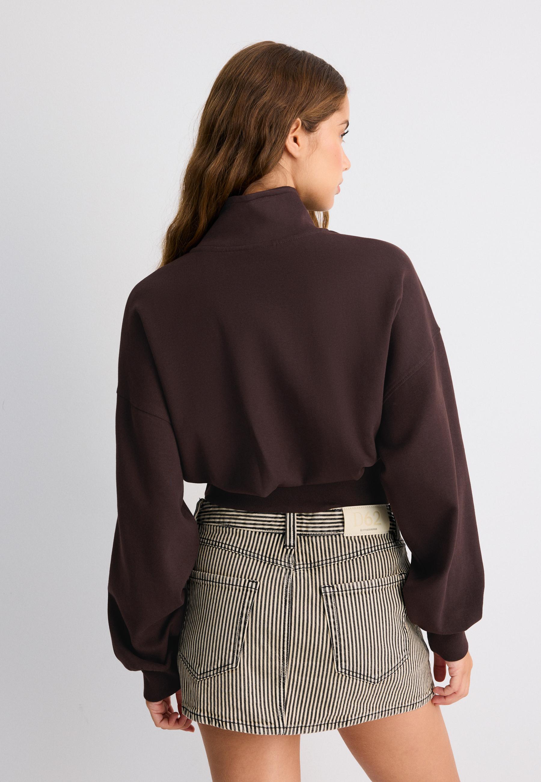 B10 Zip-up sweatshirt with collar — Brown
