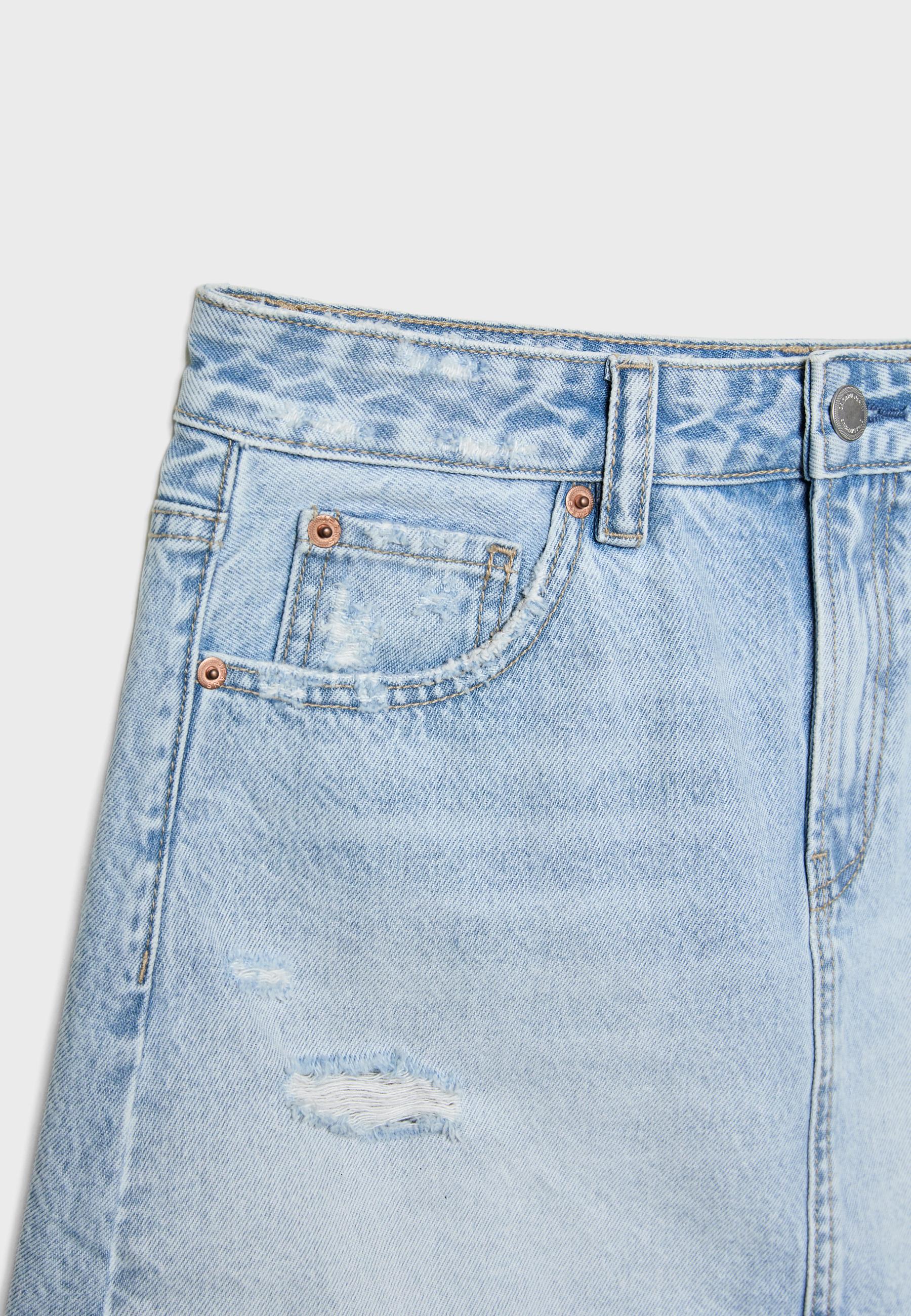D60 denim mini skirt — LIGHT BLEACH