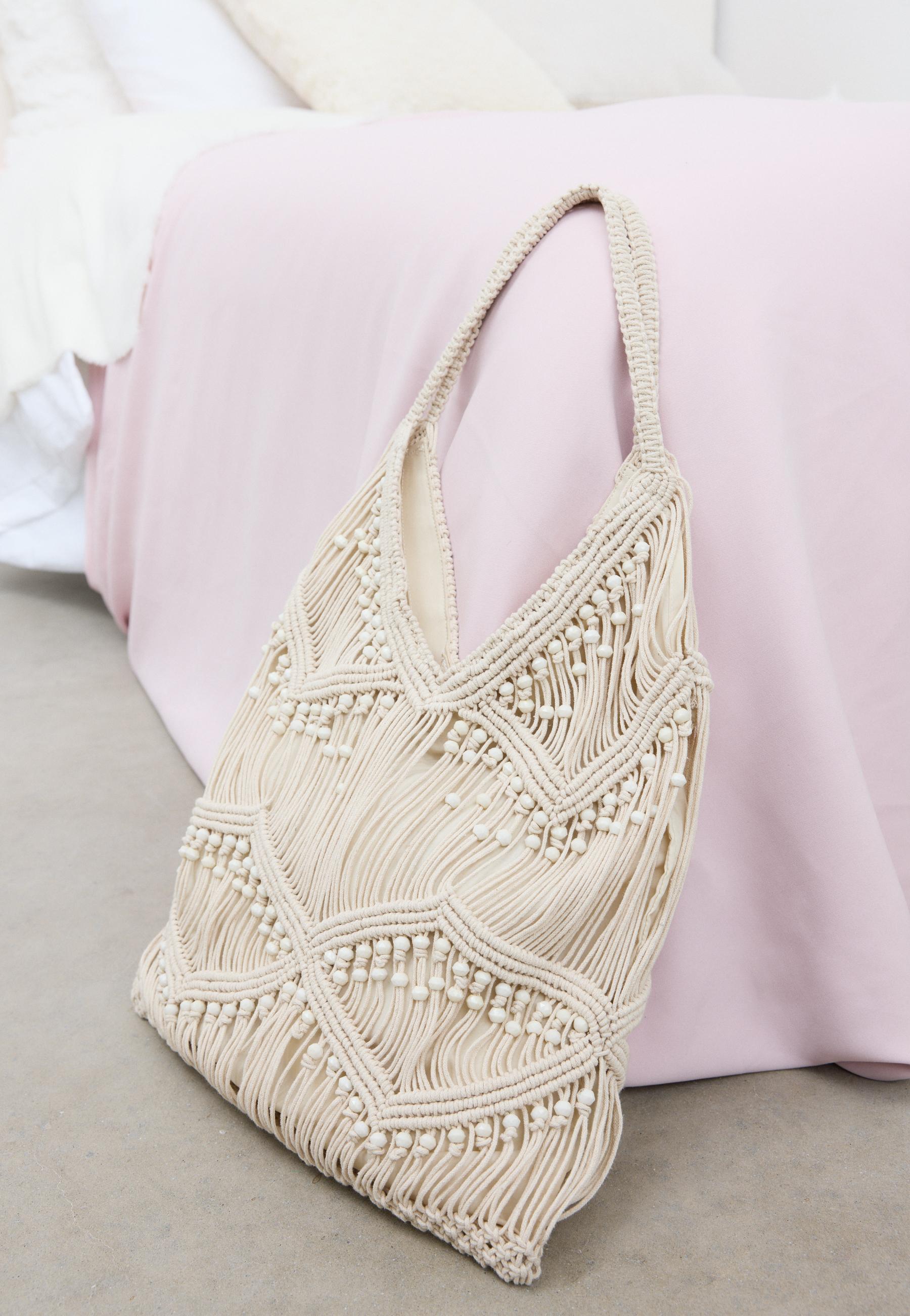 Macramé shoulder bag - Women's fashion | Stradivarius United Kingdom