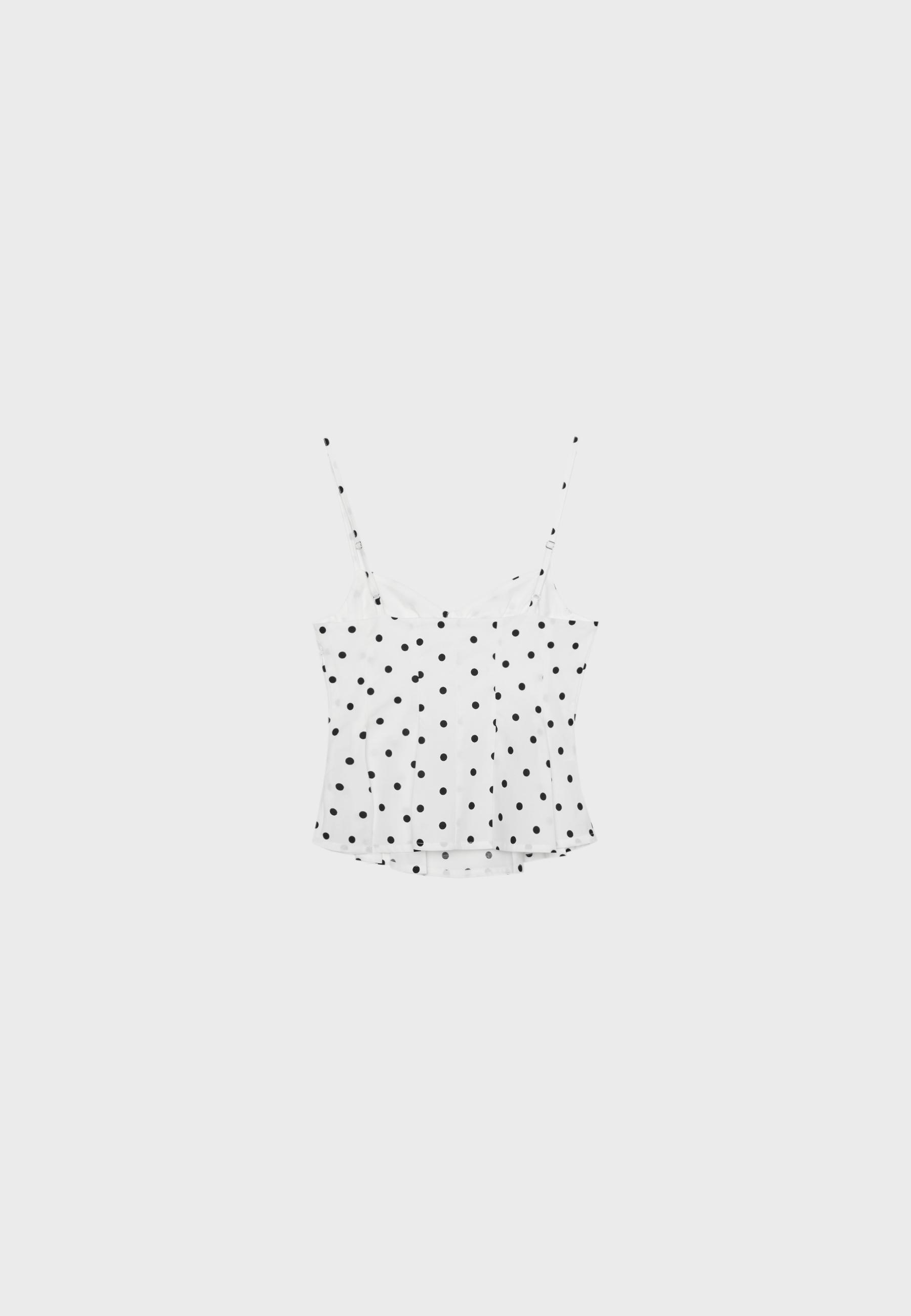 Pleated strappy top — Ecru
