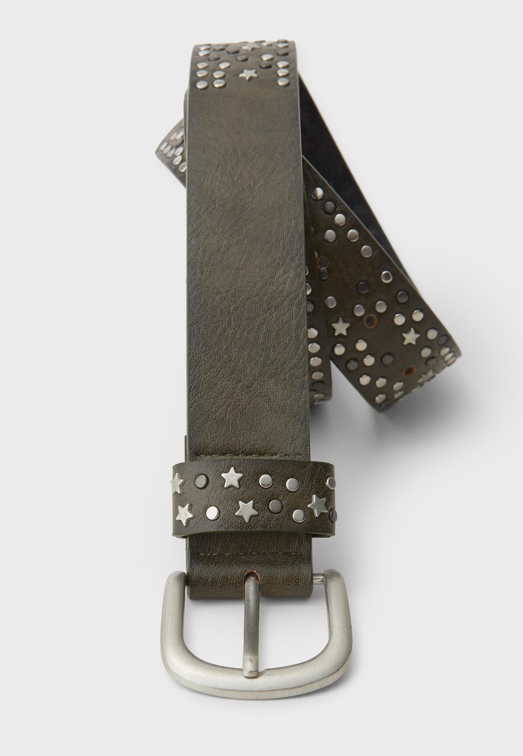 Star and stud belt — Khaki