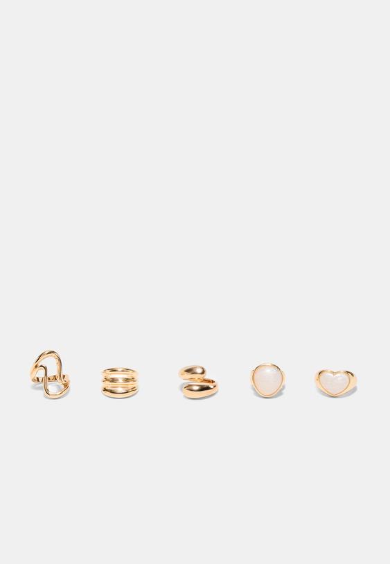 set 5 anillos corazon