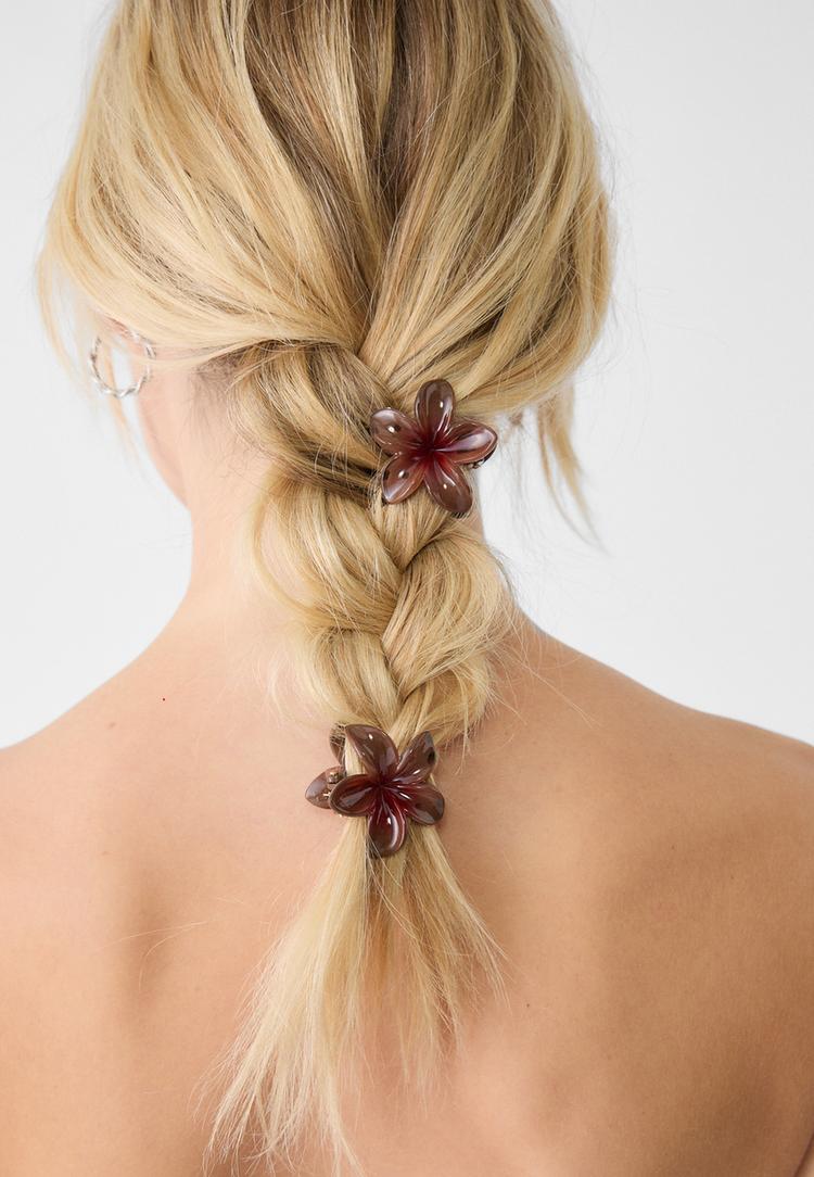 set 3 pinzas de pelo flor