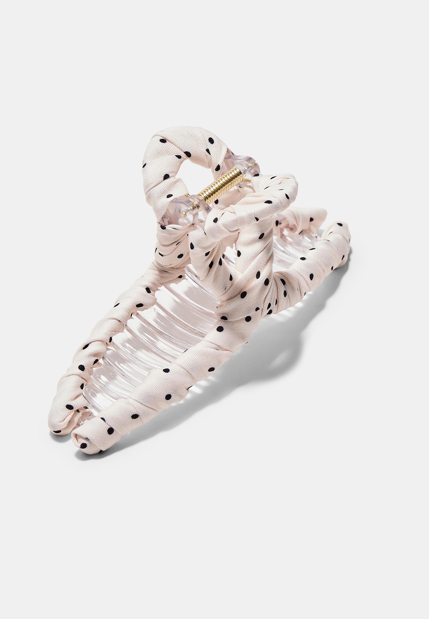 Fabric hair clip — White