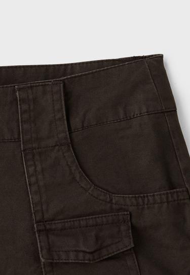 Regular mini shorts with pockets — Brown 8