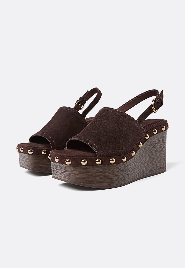 compensees plateforme clous cuir