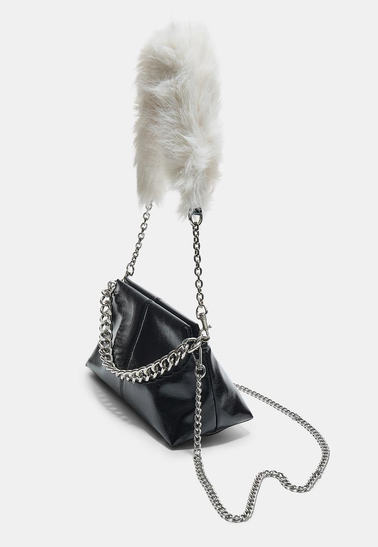 bolso bandolera asa efecto pelo