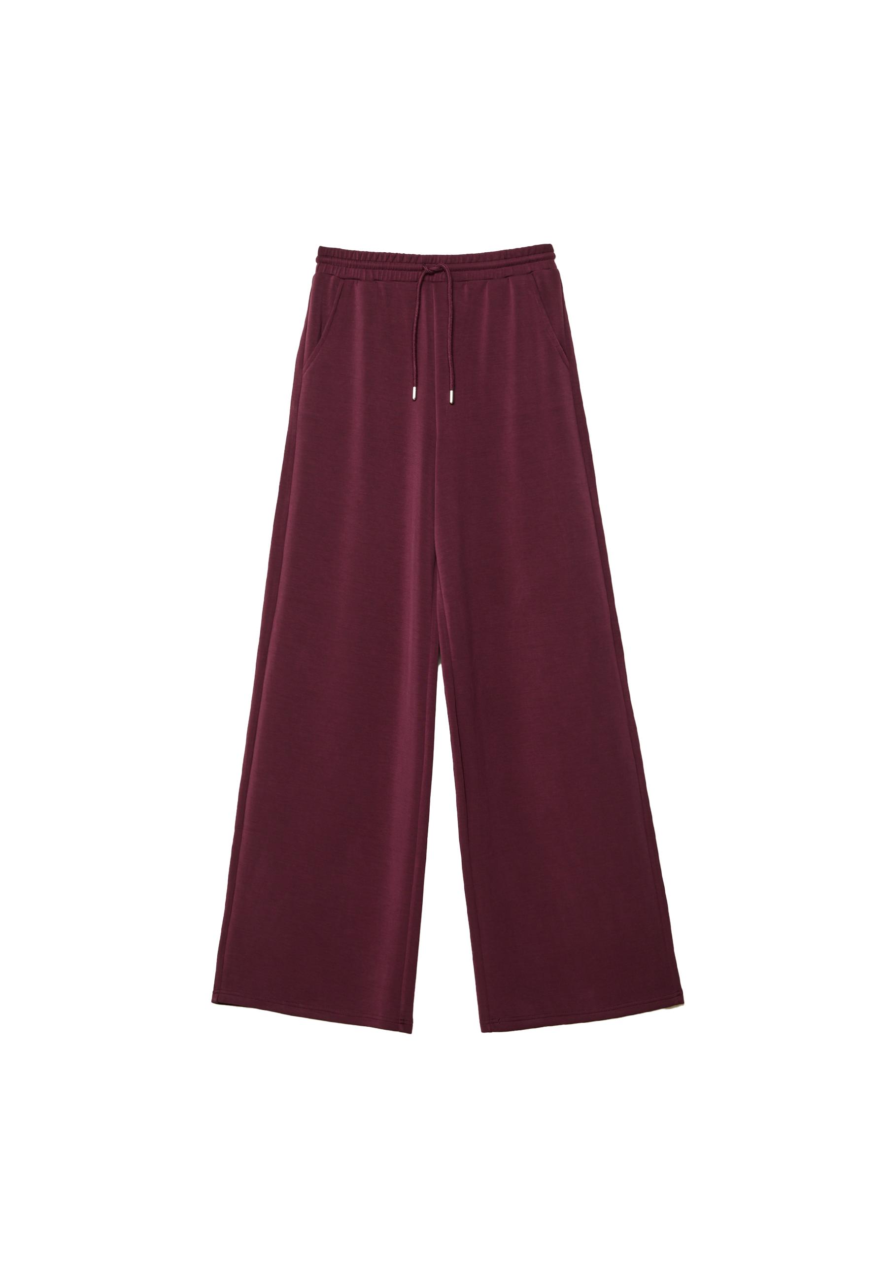 Soft-touch palazzo joggers — Purple