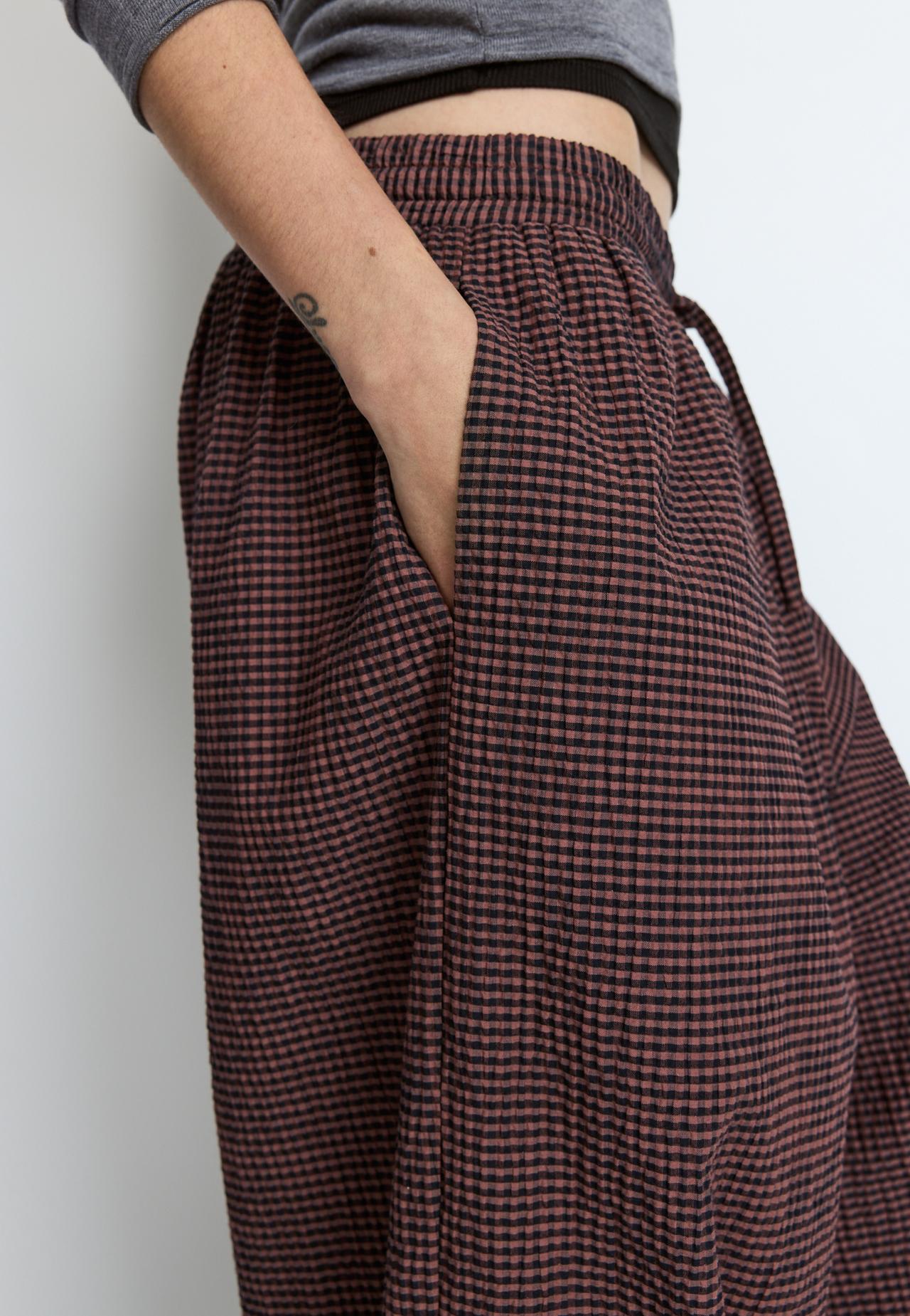 Check balloon trousers — Pale camel