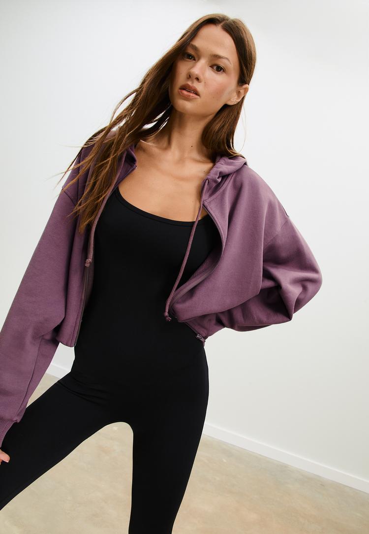 buzgulu kapusonlu sweatshirt