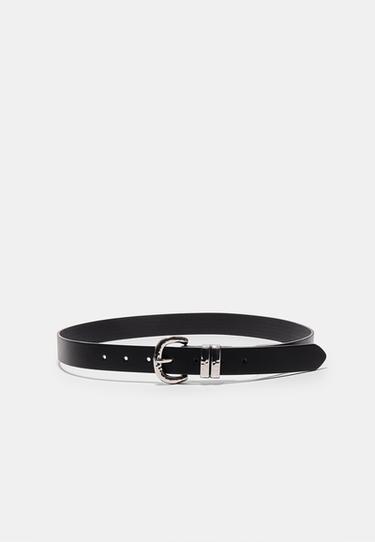 BASIC BELT WITH HAMMERED BUCKLE — Black 5