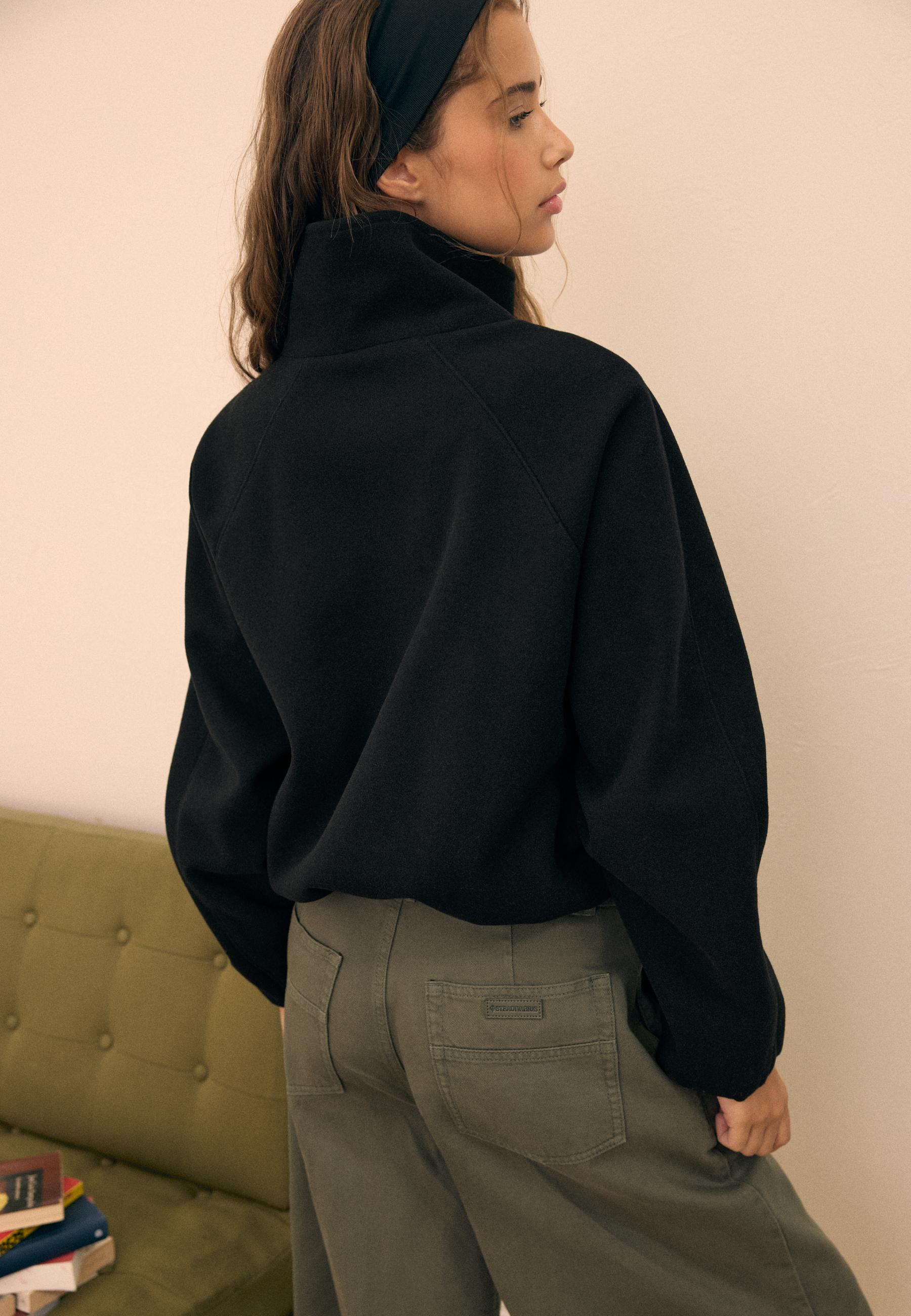 Soft-touch bomber jacket — Black