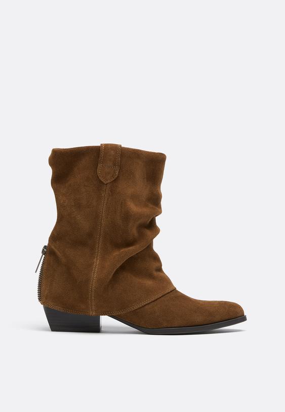 leren slouchy jootsenkellaarsjes met hak