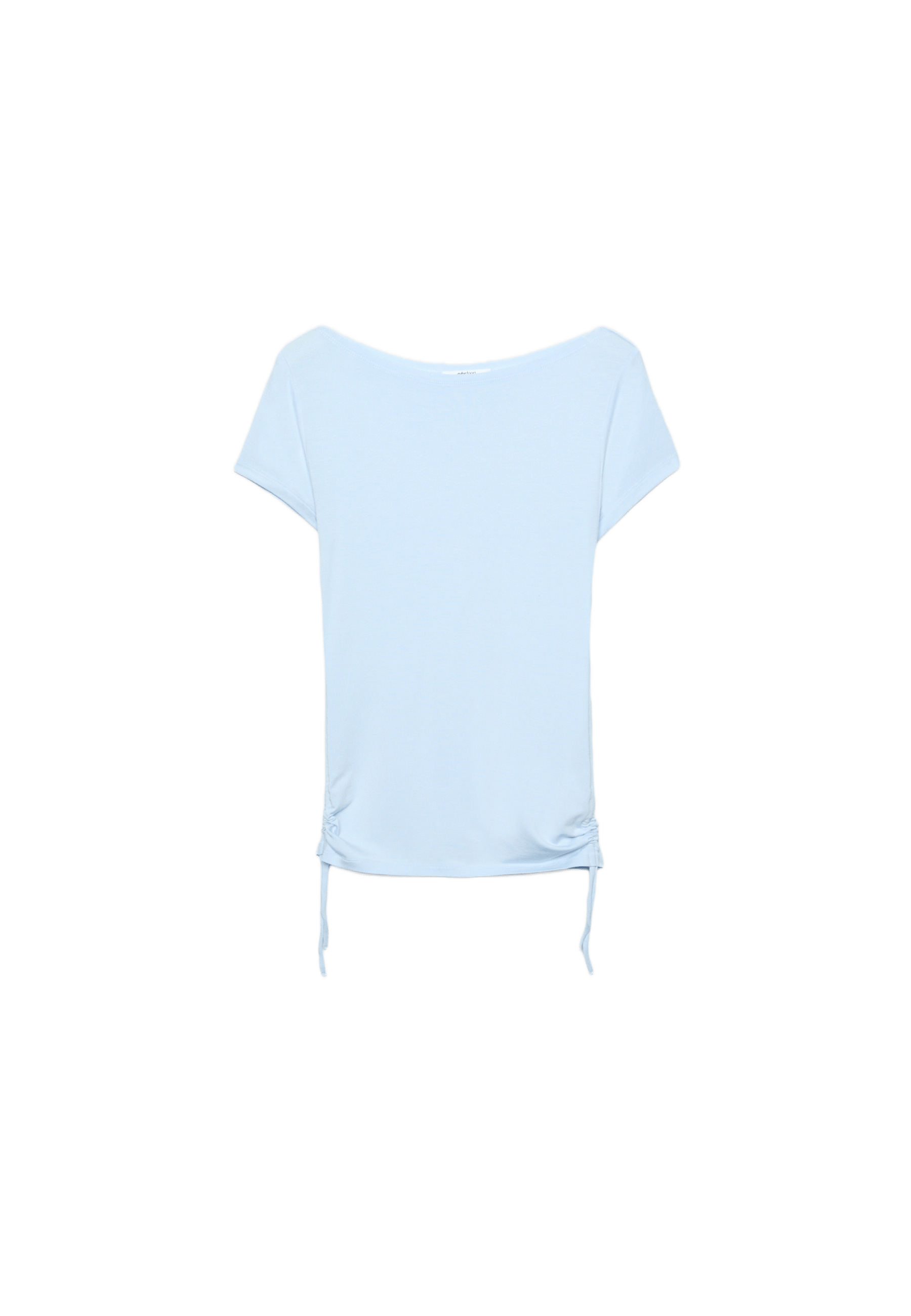 Short sleeve T-shirt with side ruching — Sky blue